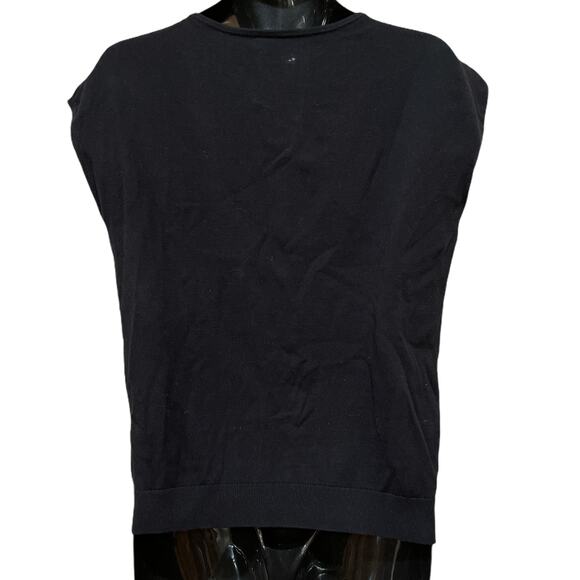 Halogen Top Small Blue Round Neck Cap Short Sleeve 100% Cotton Minimalist Casual - Picture 2 of 5